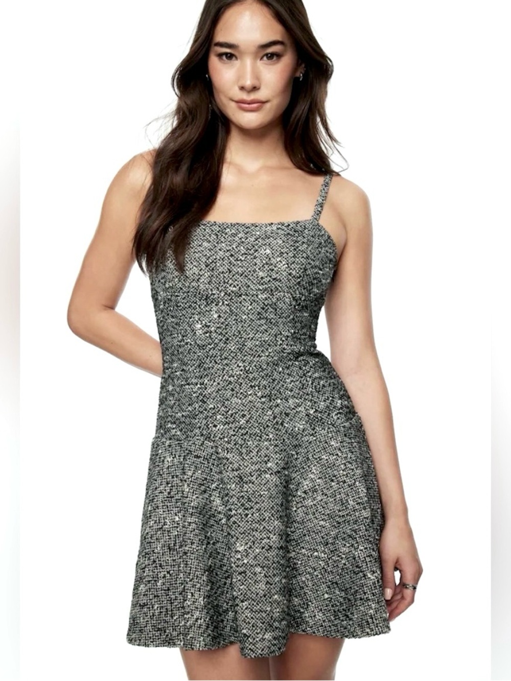 Dynamite Tweed Flare Mini Dress